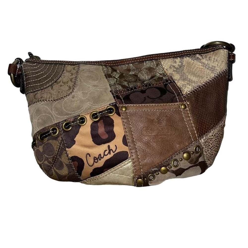 Coach Patchwork Leather and Suede Shoulder Bag F0893-13003
